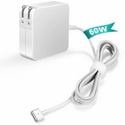 New MacPro Charger 60W Power Adapter Magsafe 2 T-tip Style Connector Replacement MacPro Charger for MacPro 11 inch / 13 inch White