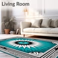 thumbnail image 2 of ODIKA 6'x9' Machine Washable Non-Slip Area Rug, Exclusive Fan Collector Edition Gateway Entrance Novelty High Traffic Rug, Teal, 672636, 2 of 7