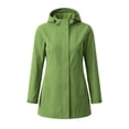 thumbnail image 4 of Smsaxvxz Womens Rain Jackets Fall Fashion Solid Zip Up Waterproof Windbreaker Coat Casual Mid Tops with Pockets Green S, 4 of 6