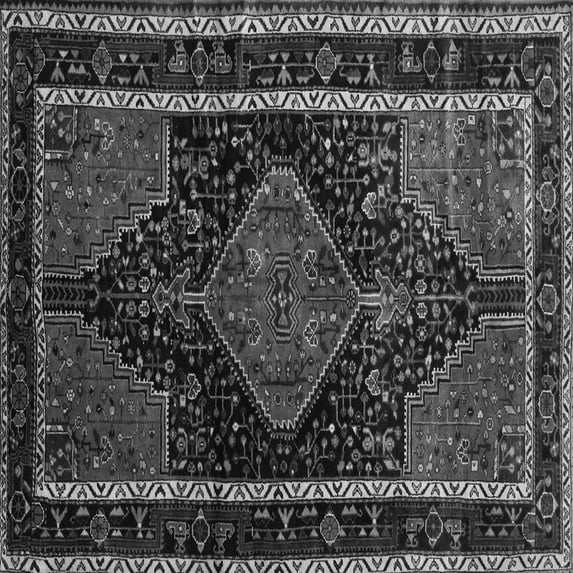 Ahgly Company Indoor Square Persian Gray Traditional Area Rugs, 6' Square
