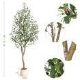 thumbnail image 4 of 6FT Faux Olive Tree Tall,Olive Trees Artificia Indoor with White Planter and Green Moss, Fake UV Resistant Artificial Tree,for Home Office Living Room Bedroom Stairs Foyer Decor, 4 of 7