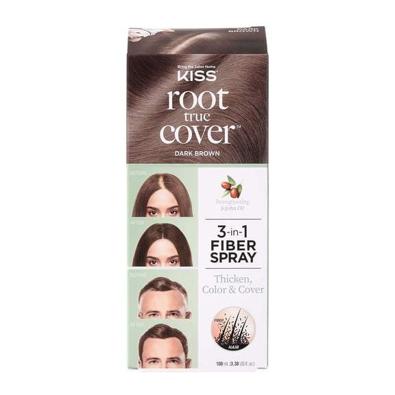 KISS Root True Cover Hair Thickening Fiber Spray Dark Brown