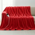 thumbnail image 3 of VECUKTY 50" x 60" Electric Throw Heated Blanket with 6 Heating Levels & 2-10H Auto-off, Machine Washable Double sided Flannel, Red, 3 of 11