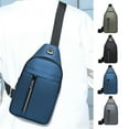 thumbnail image 1 of Fiudx Bolso Bandolera Pequeño, Correa de Hombro Ajustable, Diseño con Orificio para Auriculares, Mochila de Viaje Versátil, Bolso Deportivo para Exteriores para Hombre y Mujer, Mochila Multiusos para, 1 of 7