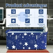 47in Large Portable Folding Bathtub, Hot & Cold Soaking Bath tub, Starry Blue(SolarSoda)