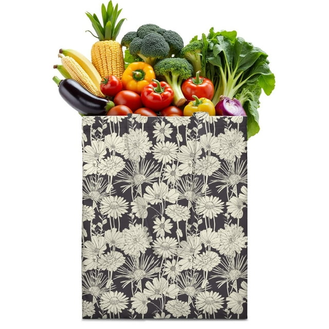 Sac Fourre-Tout Pliable Boho Bloom - Sac de Courses Lavable et Spacieux avec Design Vintage