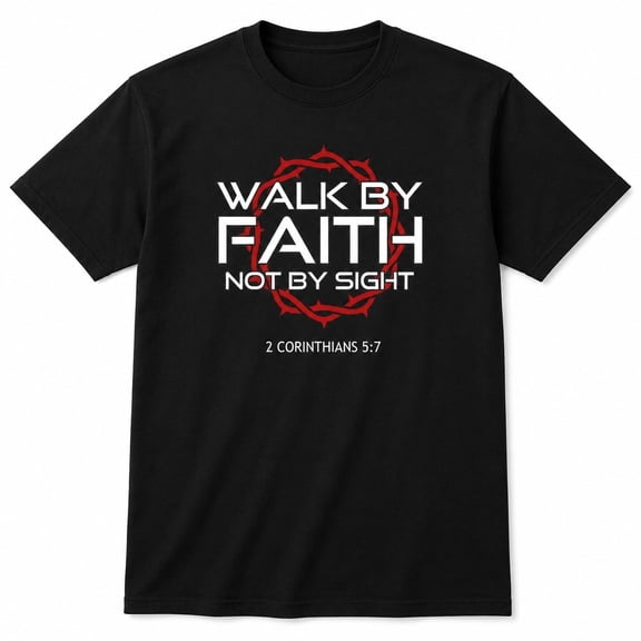 Walk By Faith Christian Graphic T-Shirt, Unisex Classic Fit Tee