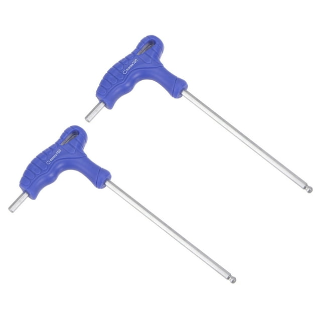 Unique Bargains 4mm Ball End Hex Key T-Handle Wrench Spanner, Metric CR-V Steel 2 Pack