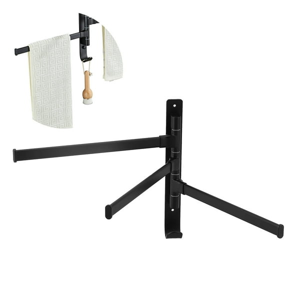 Brrnoo 3 Poles Rotating Towel Rack Wall Mount Drying Rack Folding Rotating Towel Holder for Bathroom