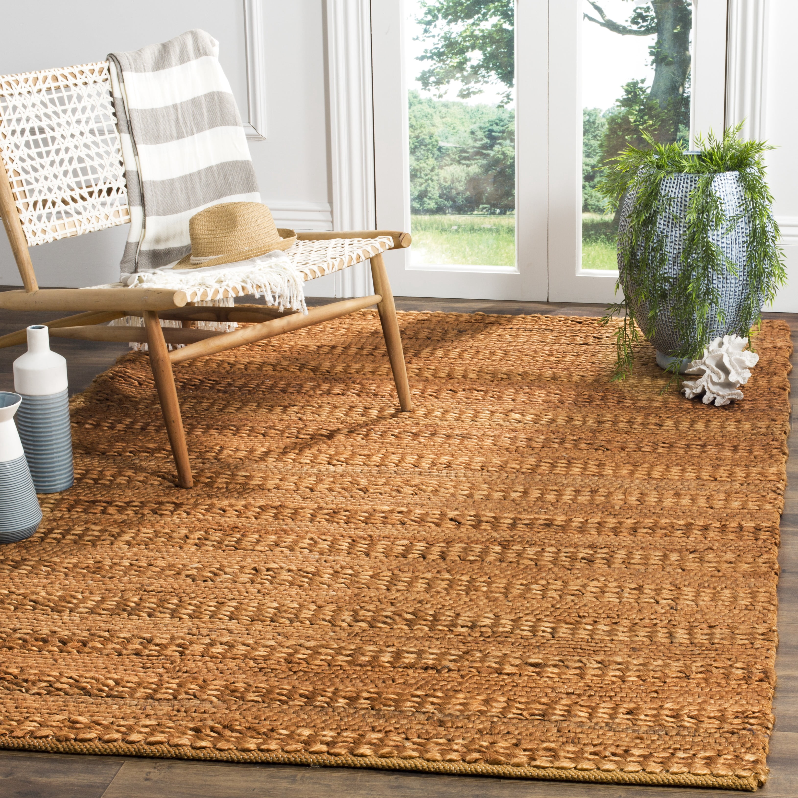 SAFAVIEH Natural Fiber Henrika Geometric Area Rug, Gold, 8' x 10'