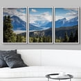 thumbnail image 3 of wall26 - 3 Panel Framed Canvas Wall Art - Majestic Natural Landscape Triptych Canvas Series - Panoramic View of Mountains - Giclee Print Gallery Wrap Modern Home Art Ready to Hang - 16"x24", 3 of 5