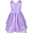 thumbnail image 3 of Flower Girl Dress V-Neck Chiffon Triple Layer Stone Belt for Big Girl Lilac 12 JKS.2068, 3 of 3