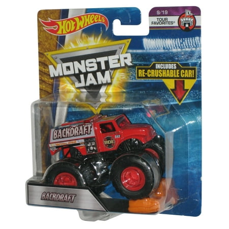 Hot Wheels Monster Jam (2017) Backdraft Tour Favorites Toy Truck 9/19 with Re-Crushable Car
