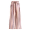 thumbnail image 5 of Womens Pants Elastic Waist Striped Print Lightweight Palazzo Pants Casual Wide Leg Pants with Pockets M, 5 of 7