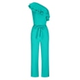 thumbnail image 3 of Birdeem Womens Spring and Summer Solid Colorsingle Shoulder Ruffle Edge Waist Tie Up Pants, 3 of 7