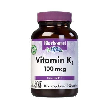 Bluebonnet Vitamin K1 100 mcg Bone Health*, Phylloquinone Crystalline Supplement - 100 Caps
