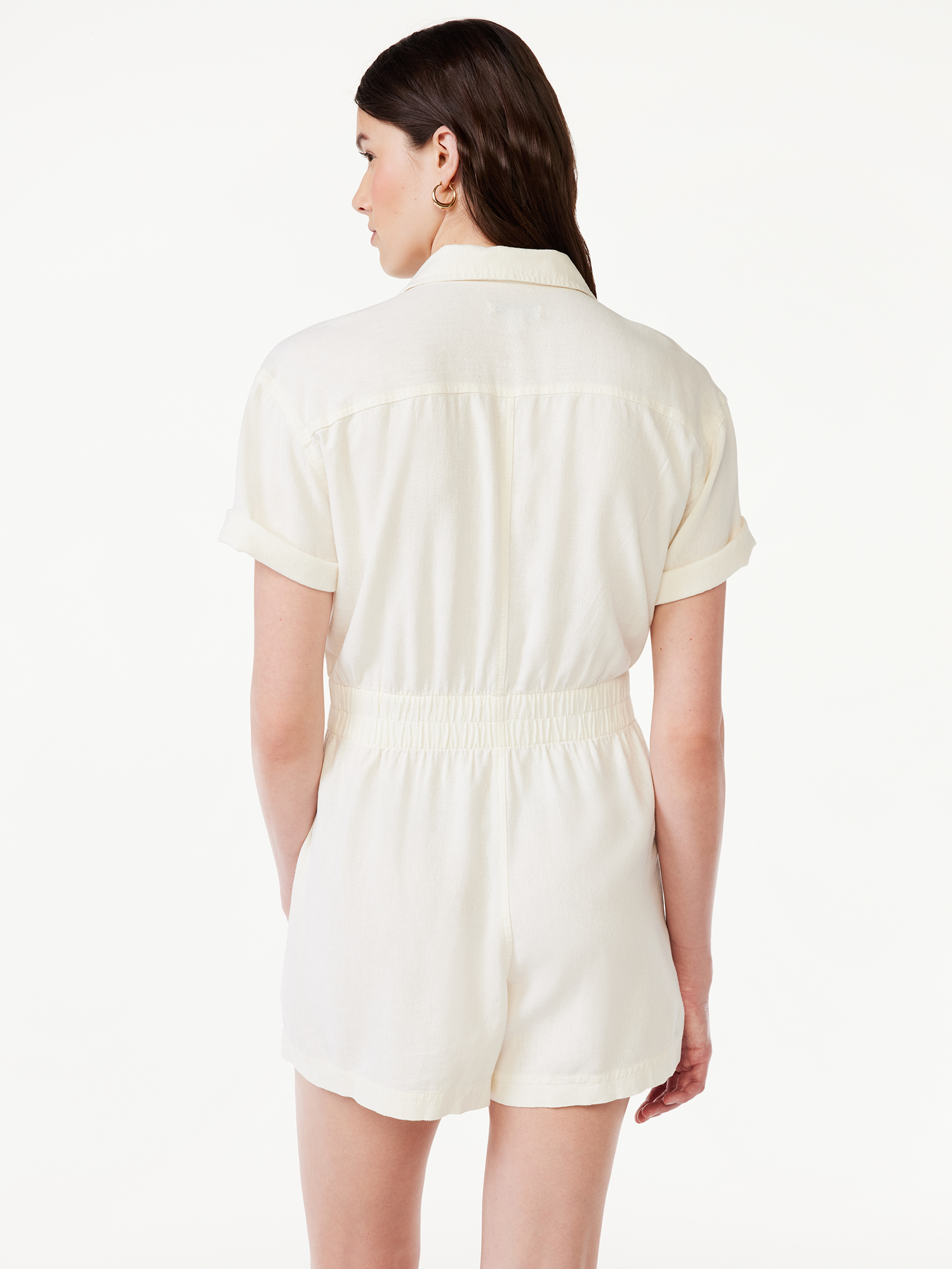 Free Assembly Women's Short Sleeve Romper with Elastic Waist - image 3 of 6