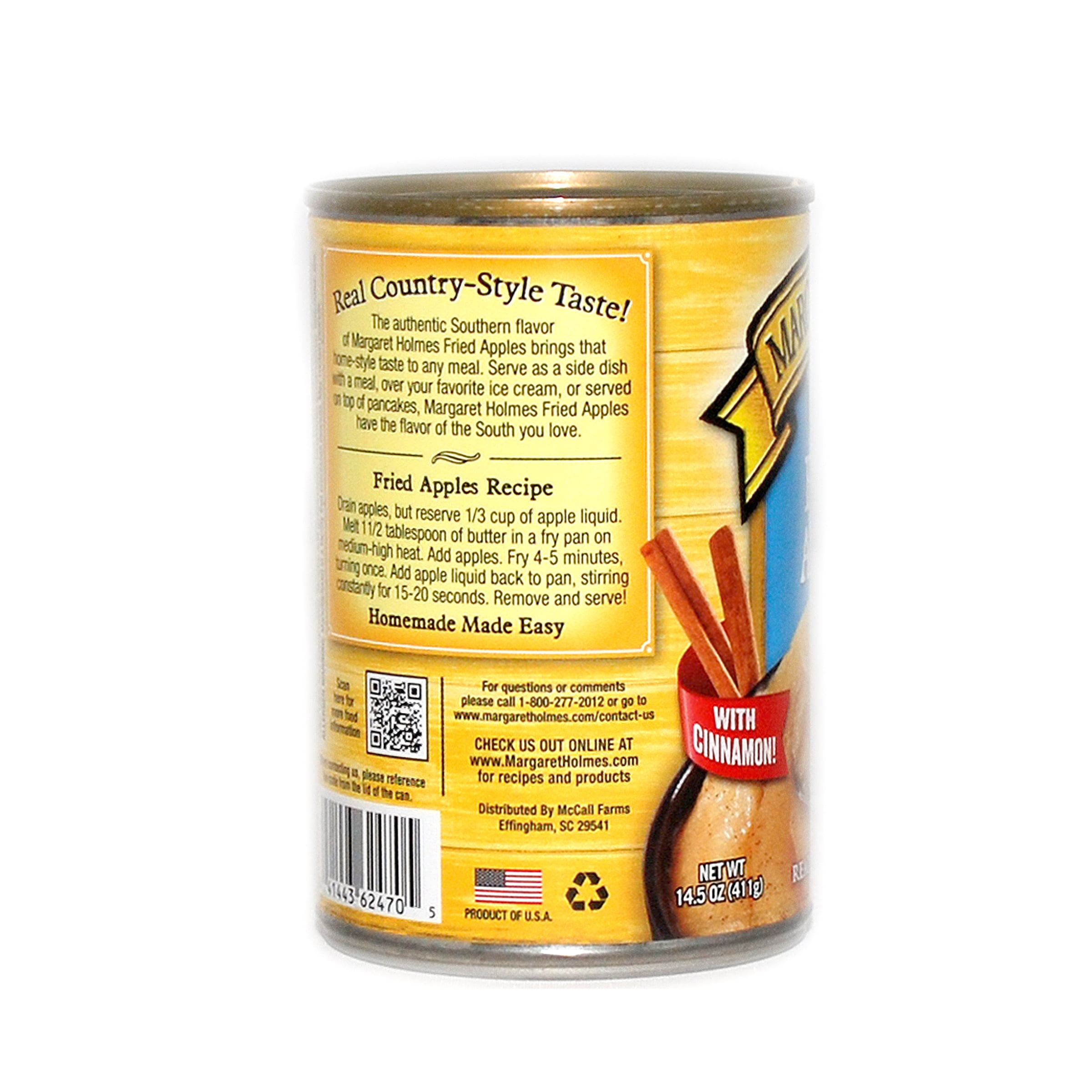 Margaret Holmes Fried Apples with Cinnamon, 15 oz Cans (Pack of 6), Bundled with JFS Recipe Card