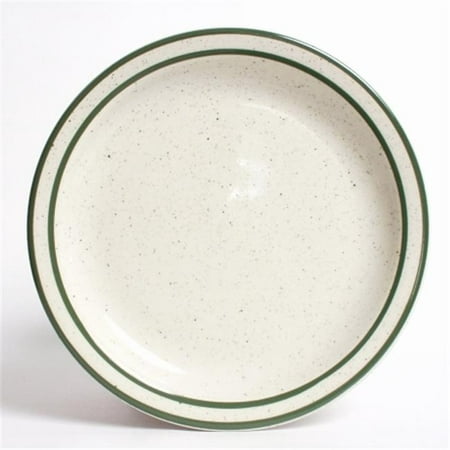 

Tuxton China TES-007 Emerald 7.25 in. Narrow Rim with Green Speckle China Plate - American White - 3 Dozen