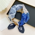 thumbnail image 2 of WREESH Womens Elegant Hair Scarf Fashion Small Square Scarf Silk Scarf Headbands Hairbands Printed Scarf Decorative Neck Scarf Blue, 2 of 3