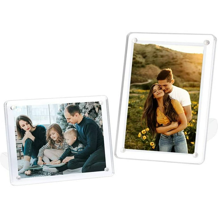 Double Sided Picture Frame 5x7 - Acrylic Clear Picture Frames for Phot