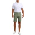 thumbnail image 2 of Pantalones cortos de vestir para hombres INSPIRE CHIC, con frente plano, ligeros, formales de verano, con bolsillo, 34 verde, 2 of 5