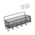 thumbnail image 3 of yotijay Cabinet Storage Basket Sturdy Steel Wire Basket Wire Hanging Basket Wall Mounted Black L with hook, 3 of 9