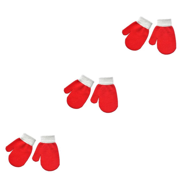 Manoplas Minnieouse para niños Calentadores de manos exteriores Rojo brillante