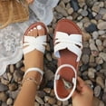 thumbnail image 6 of Domuza Women'S Fashion Casual Round Toe Flat Sandals With Woven Design Comfortable White 8（EU-40）, 6 of 6