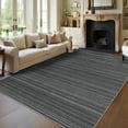 thumbnail image 2 of Machine Washable Rug with Non-Slip Backing, Modern Neutral Printed Low Pile Rug, Stain Resistant Non-Shedding Striped Carpet Throw Mats for Living Room and Bedroom, 2 of 10