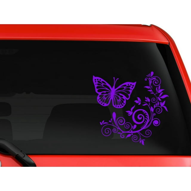 Art Stickers & Decals Butterfly Flower Vinyl Decal Sticker Lavender 7" Laptop Car