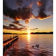 thumbnail image 3 of Ambesonne Coastal Duvet Cover Set, Lake Rotorua at Sunrise, 2-Calking, Yellow Red Black, 3 of 7