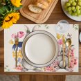 thumbnail image 4 of Bunny Easter Placemats Set of 4, Eggs Spring Floral Butterfly Leaves Rustic Placemats for Dining Table, Place Mats for Kitchen Tabletop, Waterproof Wipeable Dining Table Mats Set, 4 of 9