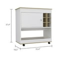 thumbnail image 2 of Bar Cart Aloha, Lower Panel, Six Bottle Cubbies, One Cabinet, Light Oak / White Finish, 2 of 6