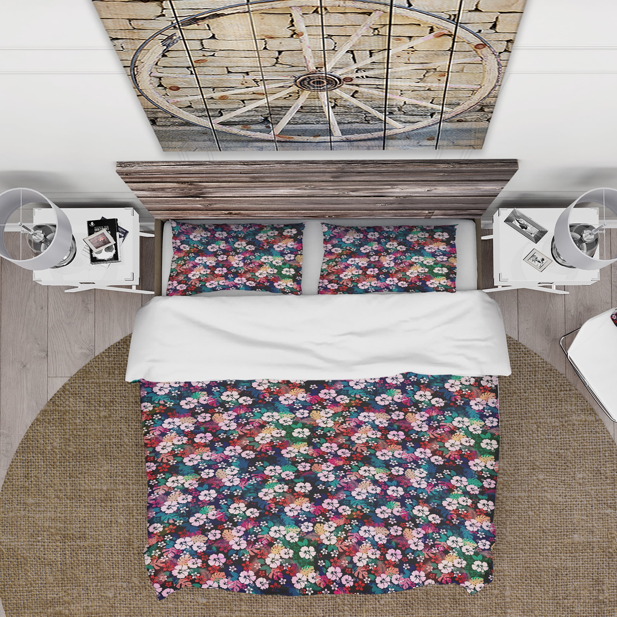 Designart 'Hawaiian Hibiscus Tropical Flower' Floral Duvet Cover Set