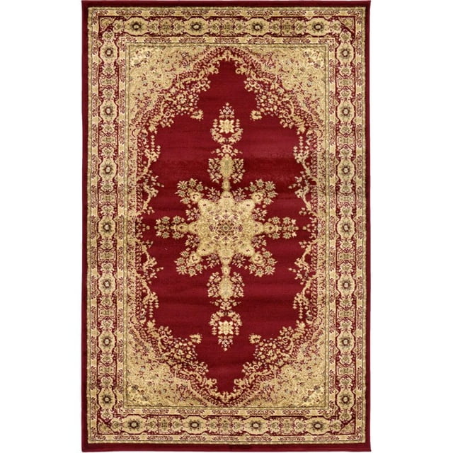 Unique Loom Versailles Medallion Floral Rug 5' x 8' Rectangle Burgundy/Ivory