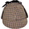 thumbnail image 4 of Sherlock Holmes Houndstooth Wool Blend Hat - L - Brown, 4 of 4
