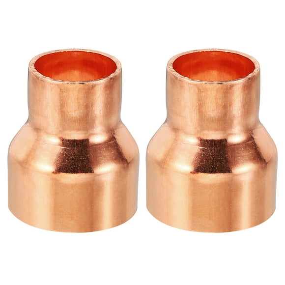 Unique Bargains 1 1/8" to 3/4" ID Copper Reducer, 2pcs Copper Reducing Coupling Pressure Fitting Pipe Tube Connector Adapter