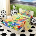 thumbnail image 2 of Erosebridal Letter W Orange Gradient Soccer Ball Print Twin Sheet Sets, Sports Monogram Bedding for Kids Boys and Girls, 1 Flat Sheet, 1 Fitted Sheet and 1 Pillowcase, 2 of 6