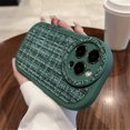 thumbnail image 1 of Funda de teléfono de tela peluda de felpa de invierno para iPhone 14, 11, 12, 13 Pro Max, XR, XS Max Plus, cubierta de celosía peluda estética suave a prueba de golpes Fivean unisex, 1 of 2