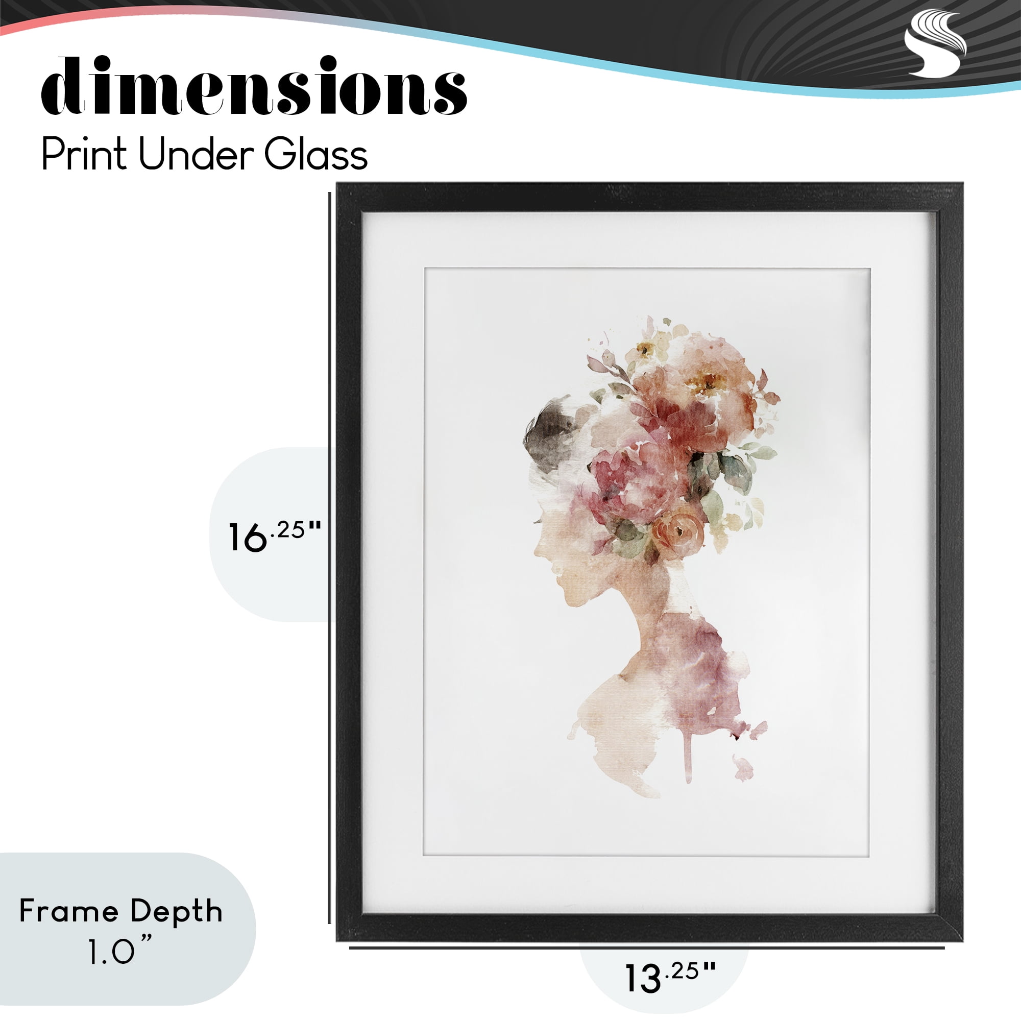 Stupell Industries Flowing With Petals Portrait Black Framed Print Under Glass, design by Svetlana Aleynikova