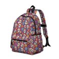 thumbnail image 2 of Skull and Flower Gothic Pattern Cute School Backpack with Padded Back and Adjustable Shoulder Straps 13.4"x11"x4.7", 2 of 5