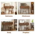 thumbnail image 5 of Muwuele Makeup Vanity Table with Mirror and 3 Lighting Modes, 40 Inch Large Dressing Table Set with 4 Drawers, Solid Wood Vanity Desk for Bedroom (Walnut), 5 of 9