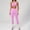Pink, variant on 2 Piece Workout Sets for Women, Seamless Cutout One Shoulder Sports Bra V Scrunch Butt Lifting High Waist Leggings Gym Set