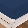 thumbnail image 4 of BedDecor 100% Egyptian Cotton 1 Pcs Fitted Sheet 15 Inches Stripe(Egyptian/Royal Blue,Full), 4 of 5
