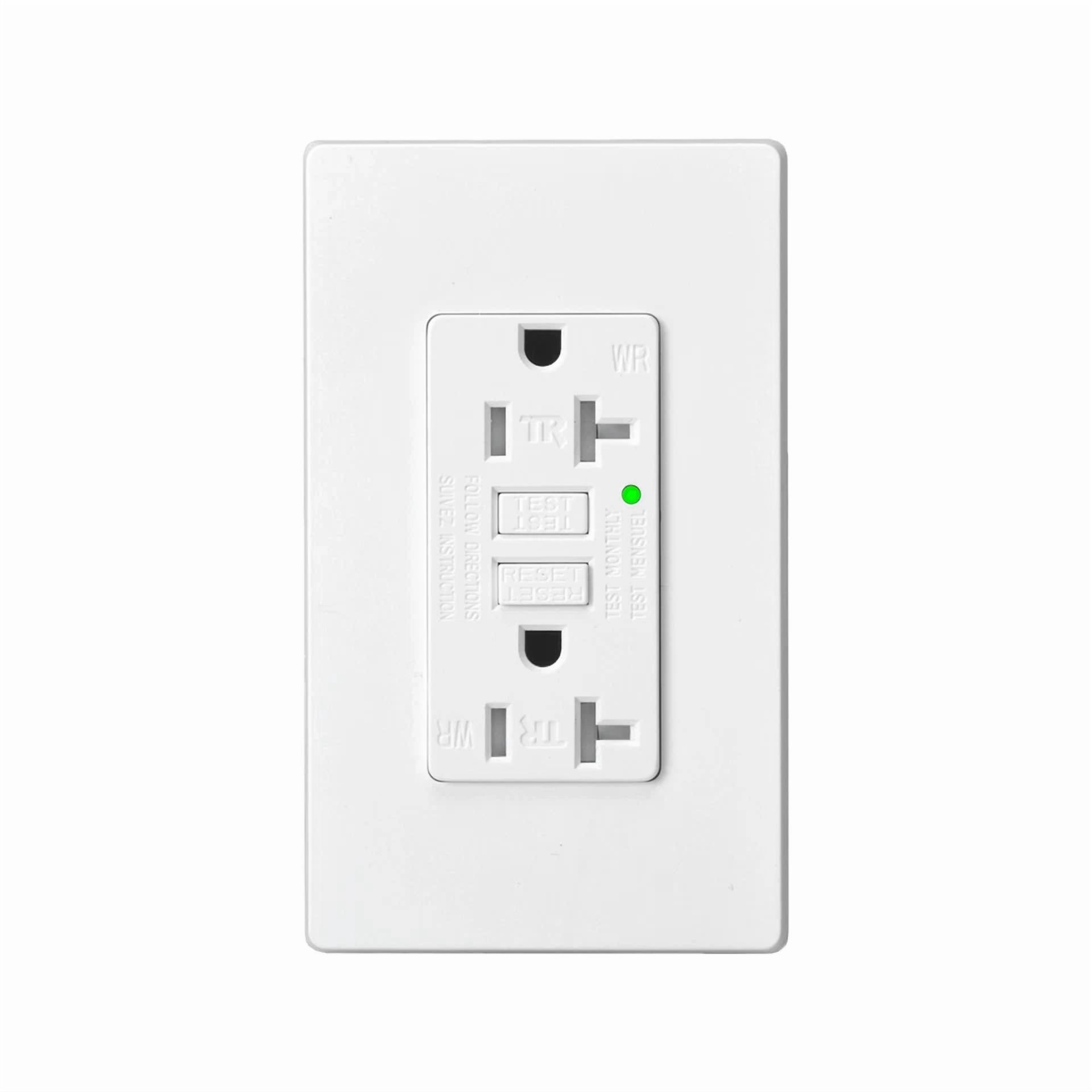 CRESTIN- 20 Amp Gfi Outlet Duplex Receptacle Ground Fault Circuit Interrupter Tr Wr White