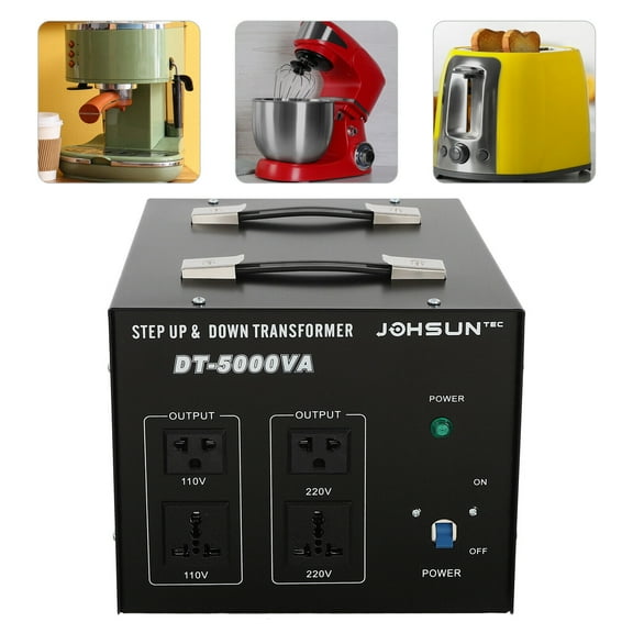 5000W Step Up/ Down Voltage Converter Transformer Heavy Duty 110V-220V for Most Household Appliances
