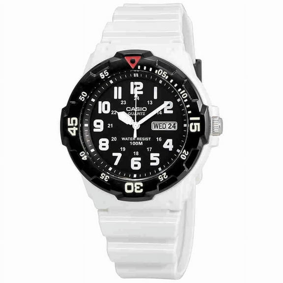 Black Dial Mens White Resin Sports Watch MRW-200HC-7B