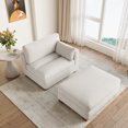 thumbnail image 4 of DREAMSIDEA Oversized Chaise Lounge with Ottoman for Living Room, Left Arm Corduroy Chaise Lounge Indoor Furniture,Beige, 4 of 7