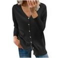 thumbnail image 2 of Herrnalise Women's Lightweight Vee Cardigan Sweater Fashion Women Buttons Long Sleeve Casual Solid Short Coat Cardigan Blouse, 2 of 4